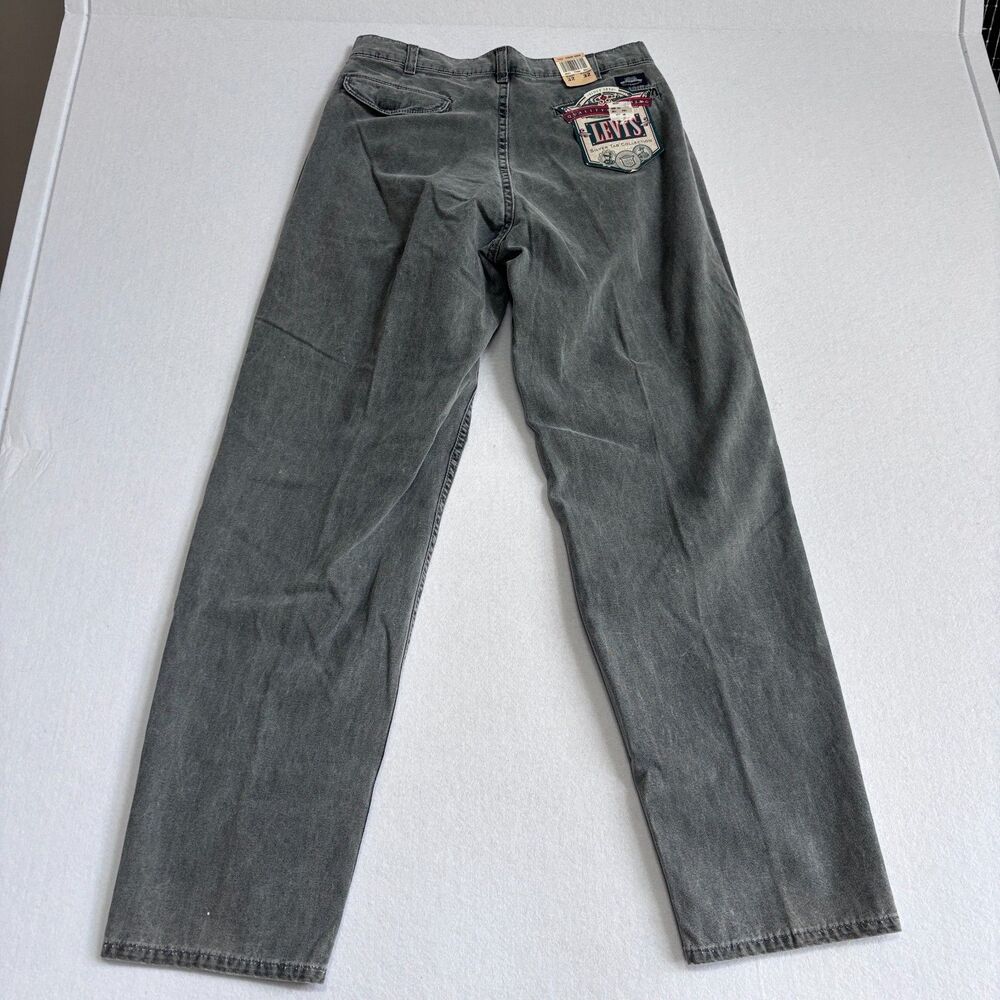 Vintage Levi's 828 Silver Tab Pants Mens 32x32 Gray Wash 90s Pleat Deadstock NWT
